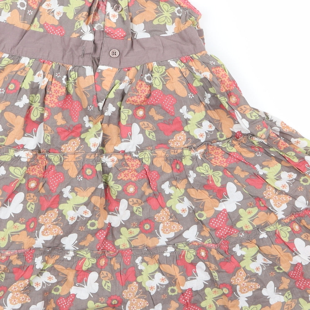 Tu  Girls Brown Floral  Fit & Flare  Size 3 Years