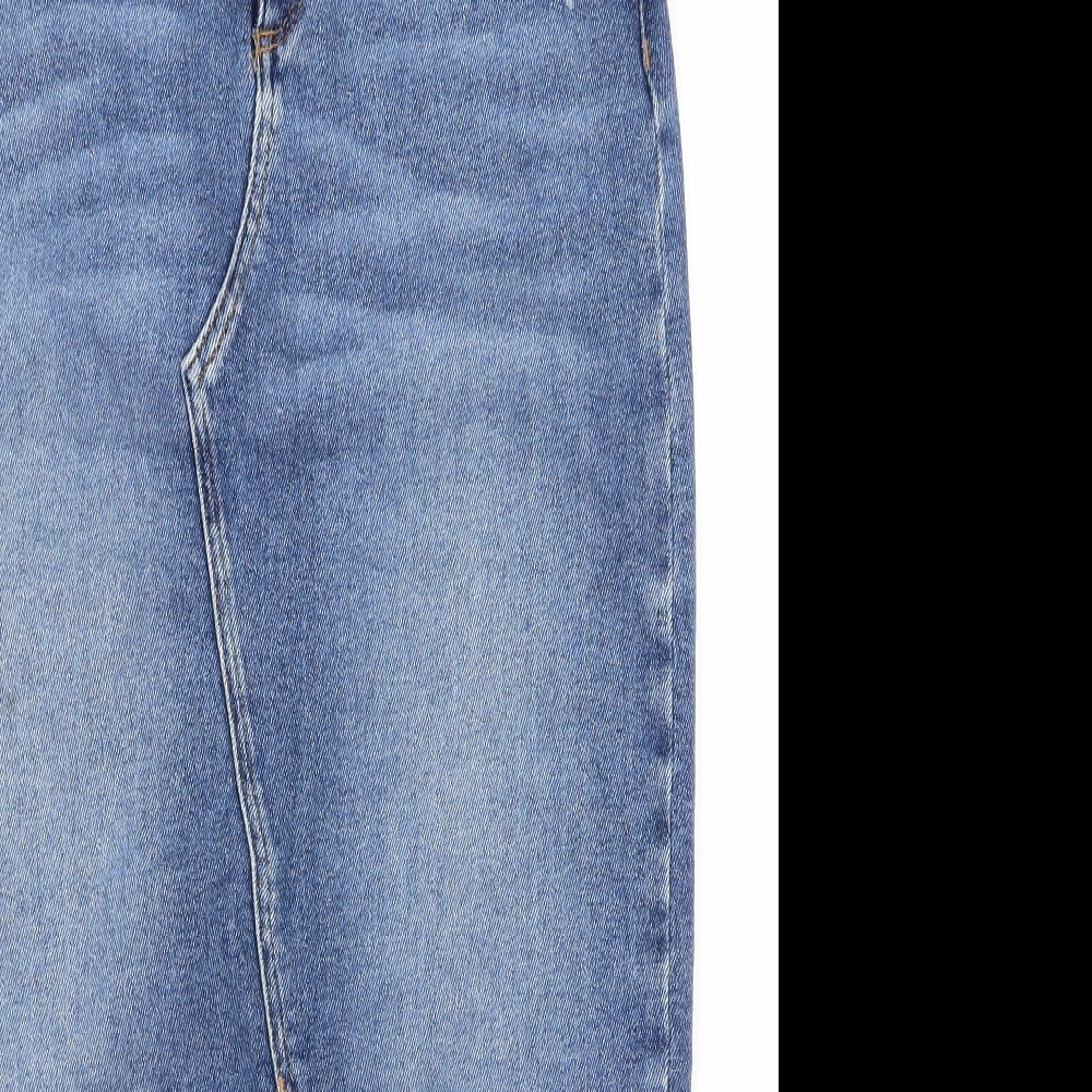 River Island Womens Blue  Denim Straight & Pencil Skirt Size 12