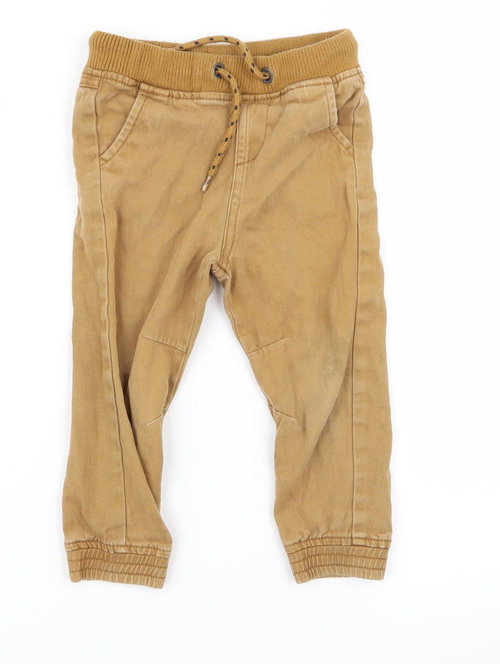Preworn Baby Brown Jogger Trousers Size 0-3 Months
