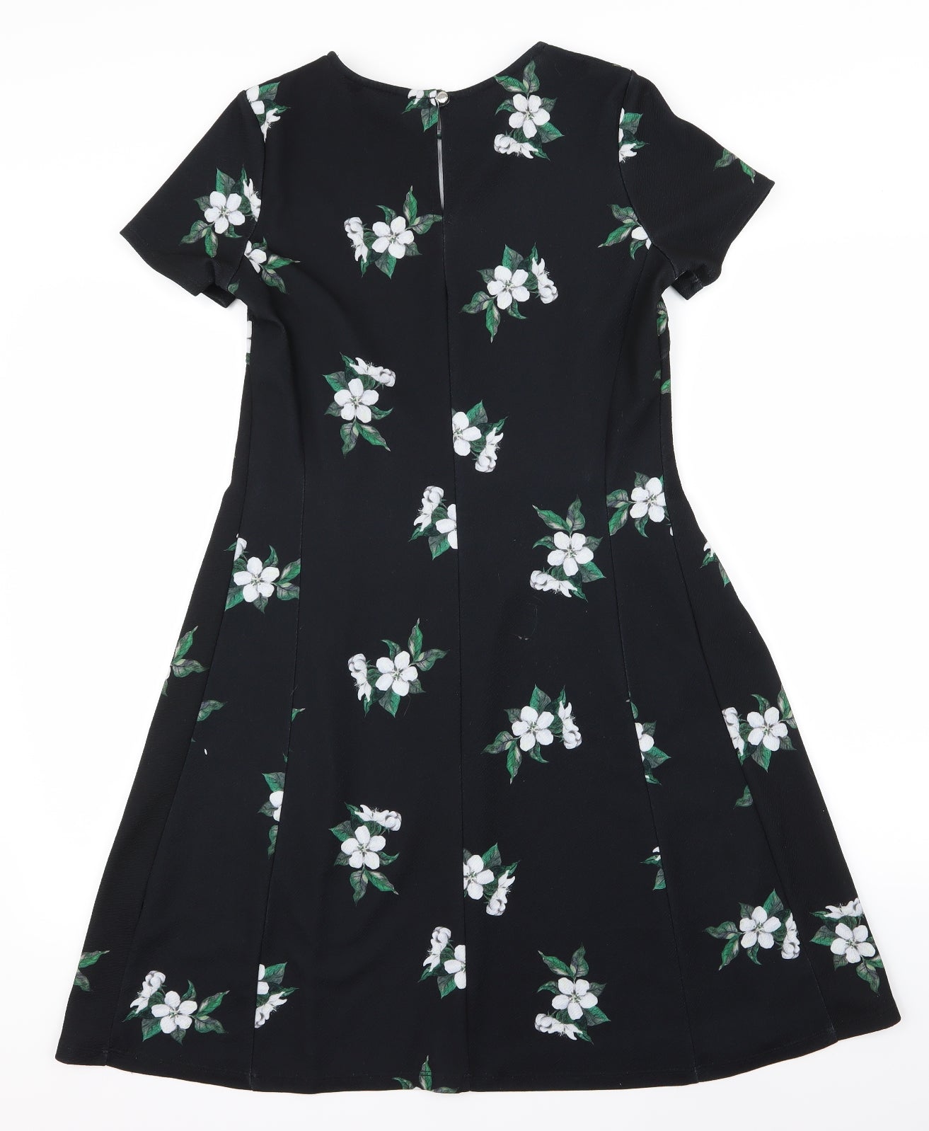 Dorothy Perkins Womens Black Floral  A-Line  Size 10