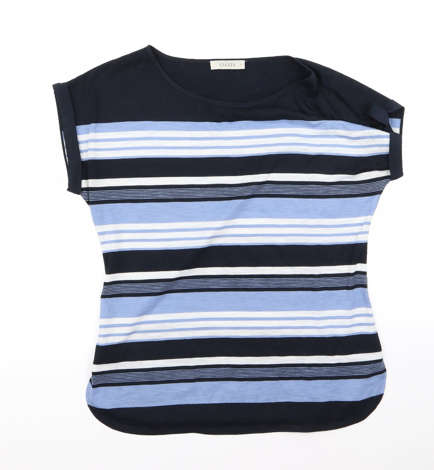 Oasis Mens Black Striped   T-Shirt Size M