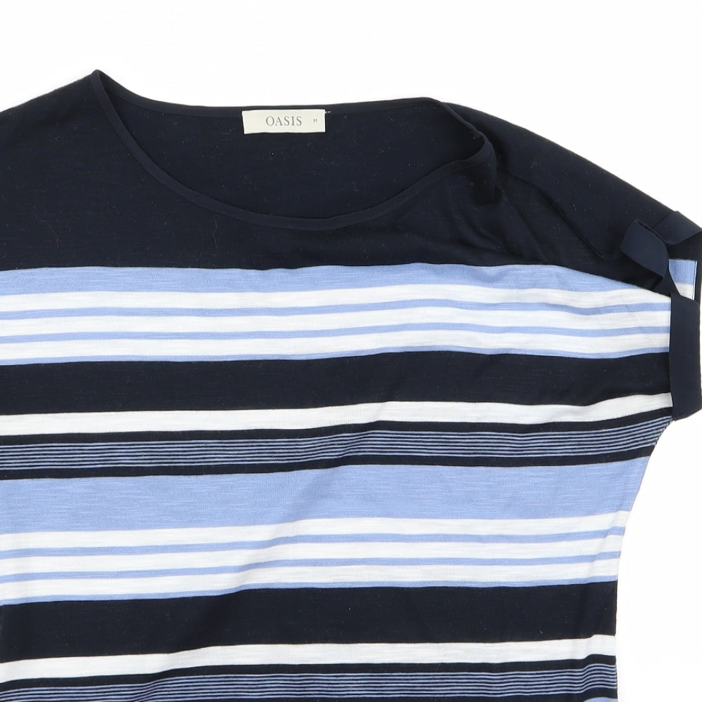 Oasis Mens Black Striped   T-Shirt Size M