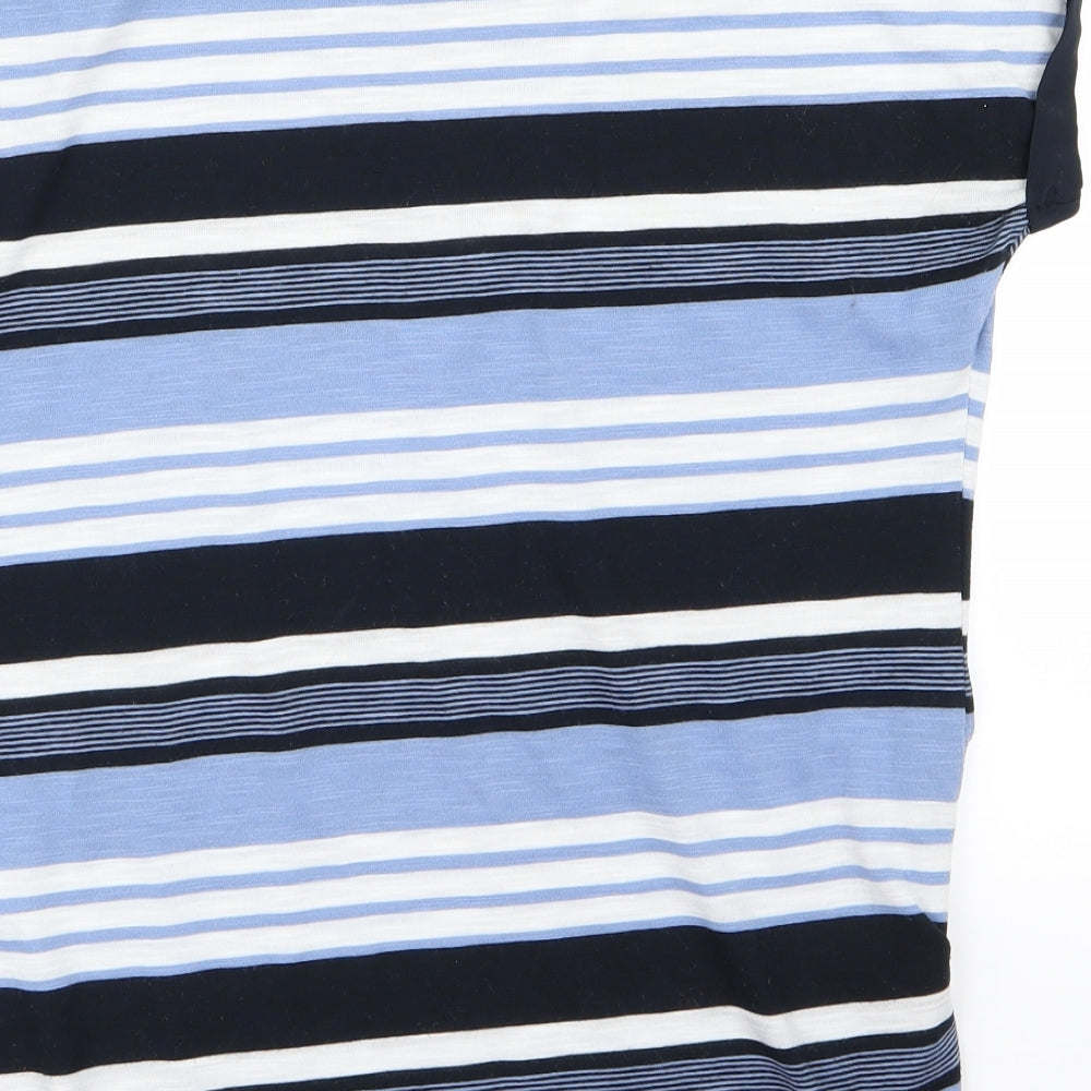Oasis Mens Black Striped   T-Shirt Size M