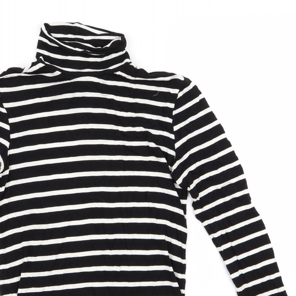 H&M Girls Black Striped  Pullover T-Shirt Size XS