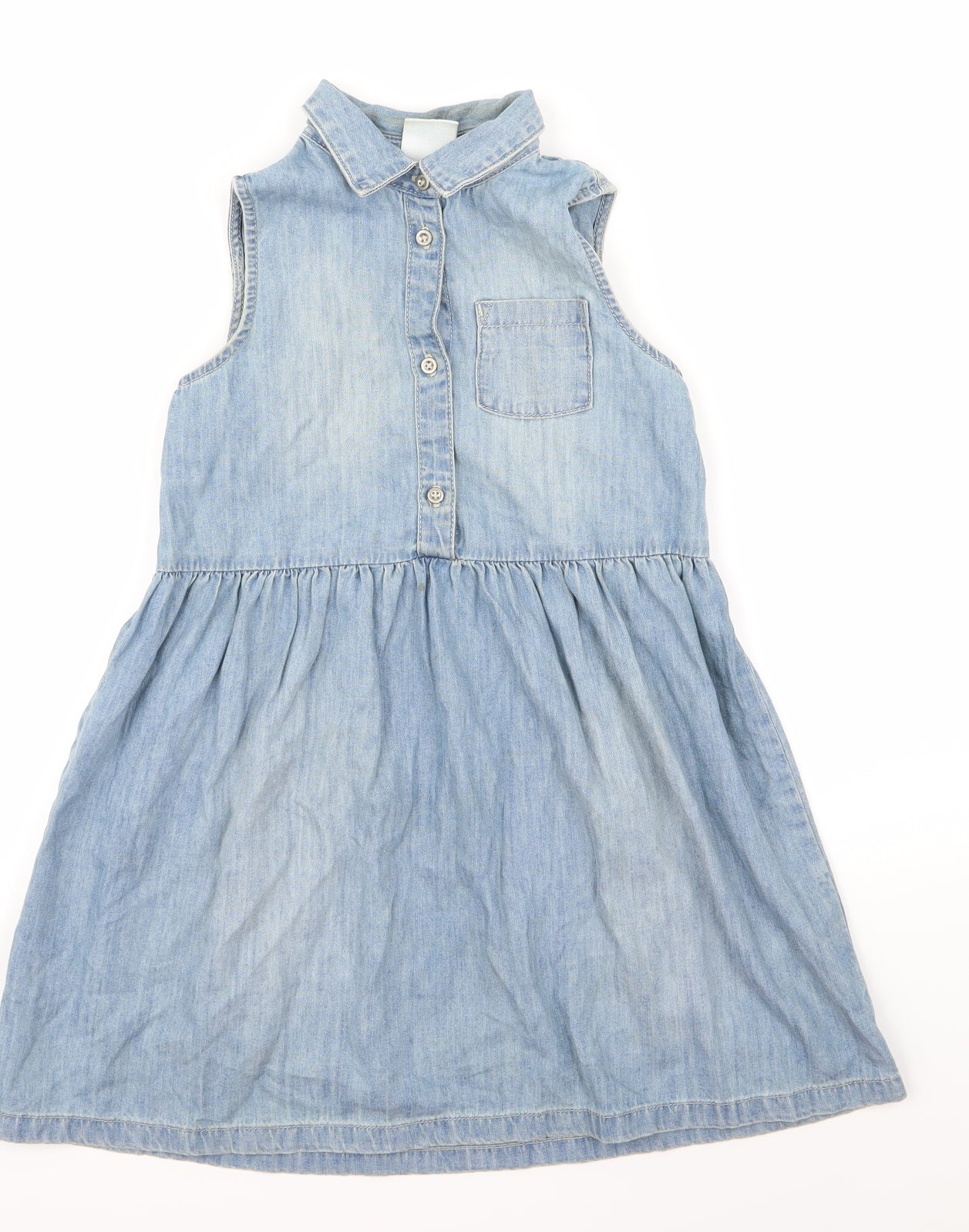 Preworn Girls Blue  Denim Fit & Flare  Size 6 Years