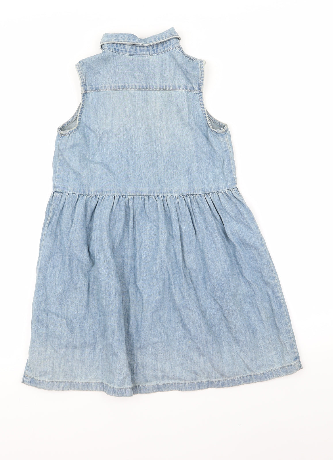 Preworn Girls Blue  Denim Fit & Flare  Size 6 Years