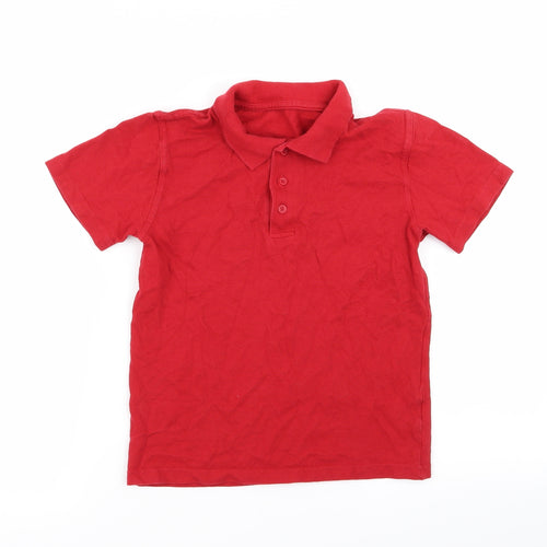 Preworn Boys Red   Basic Polo Size 8 Years