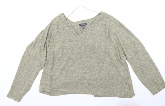 Front view of Primark men’s green cardigan jumper, size XL