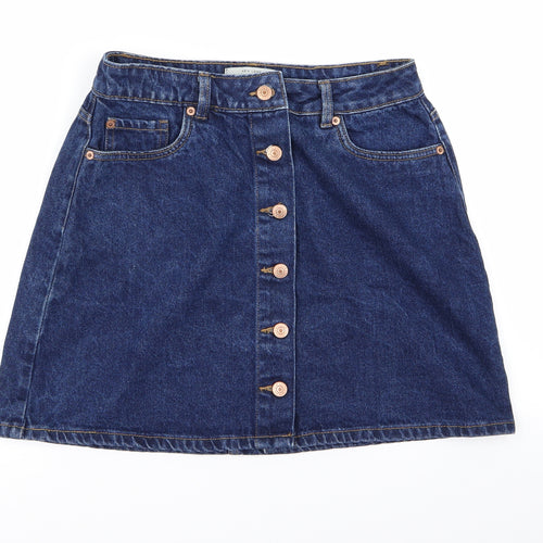 Preworn Womens Blue  Denim Straight & Pencil Skirt Size 10