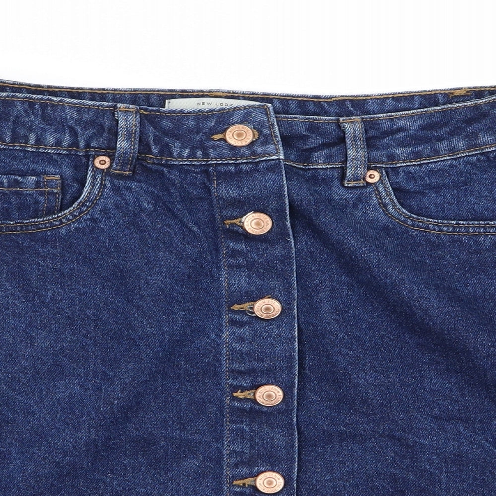 Preworn Womens Blue  Denim Straight & Pencil Skirt Size 10