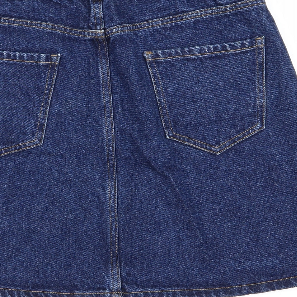 Preworn Womens Blue  Denim Straight & Pencil Skirt Size 10