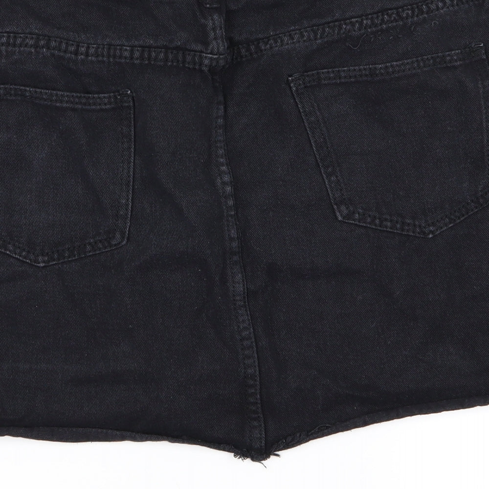 Boohoo Womens Black  Denim Straight & Pencil Skirt Size 18
