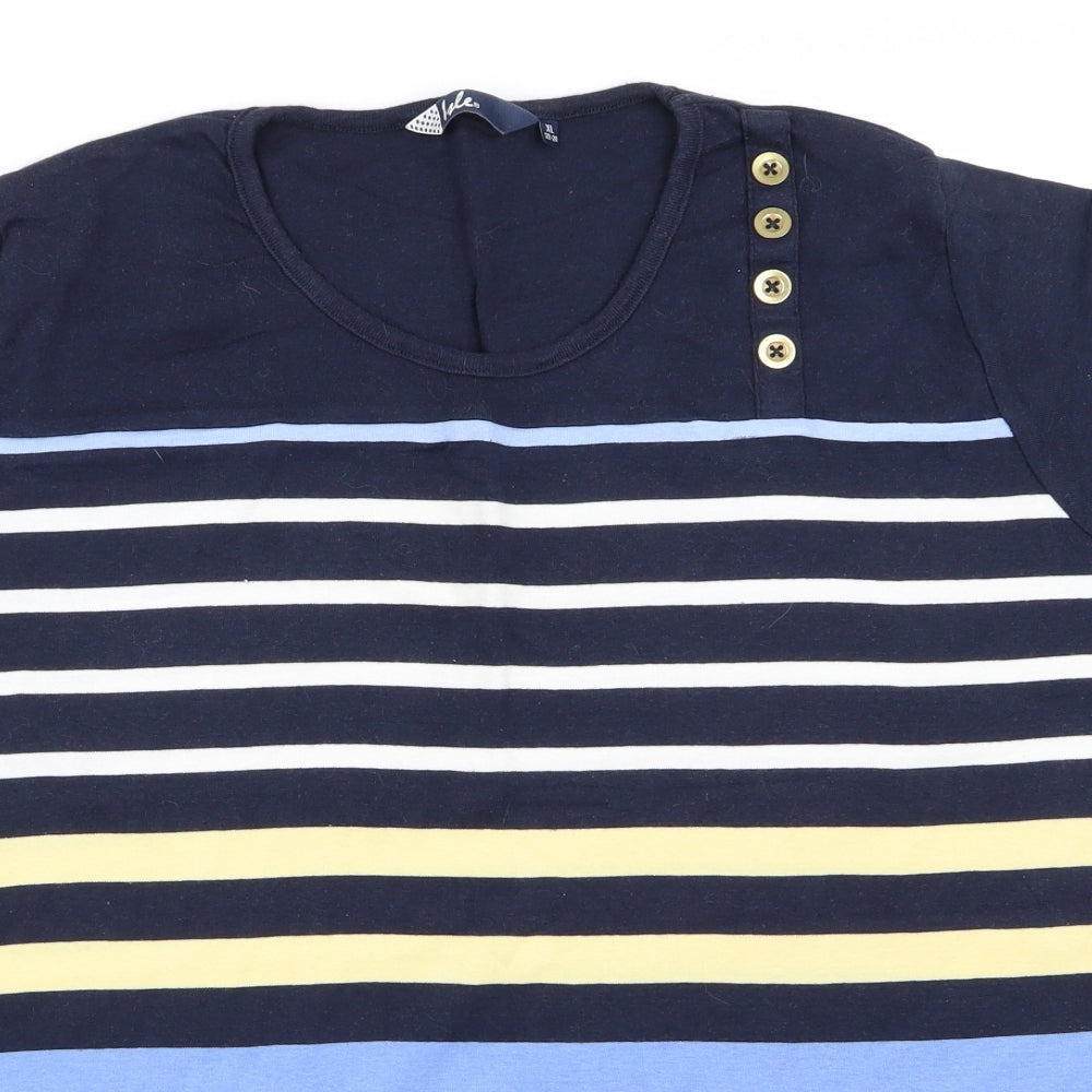 isle Mens Blue Striped   T-Shirt Size XL