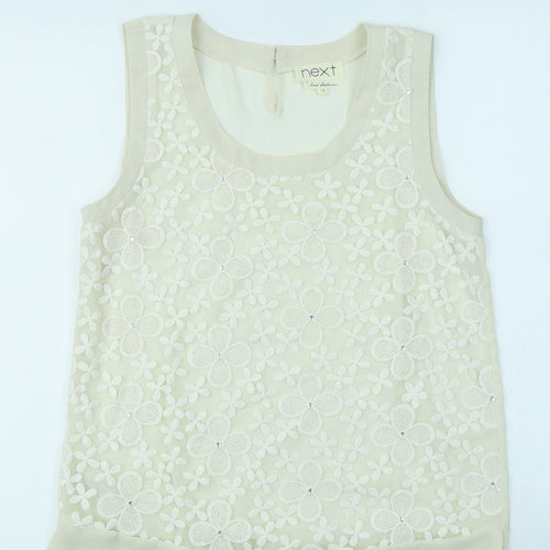 NEXT Womens Ivory Floral  Basic Blouse Size 10