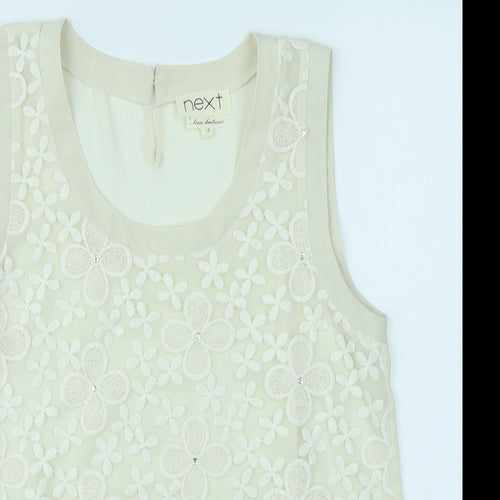 NEXT Womens Ivory Floral  Basic Blouse Size 10