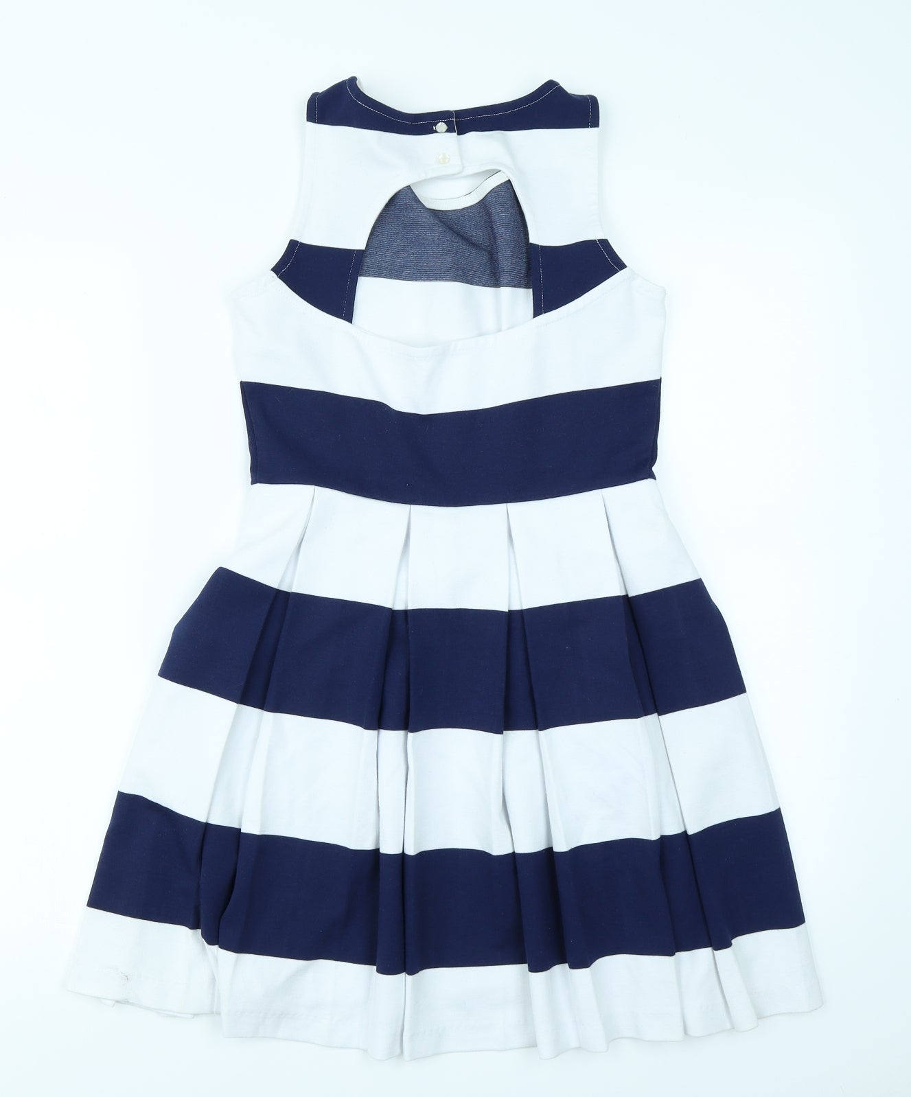 Polo Womens Blue Striped  Fit & Flare  Size 16