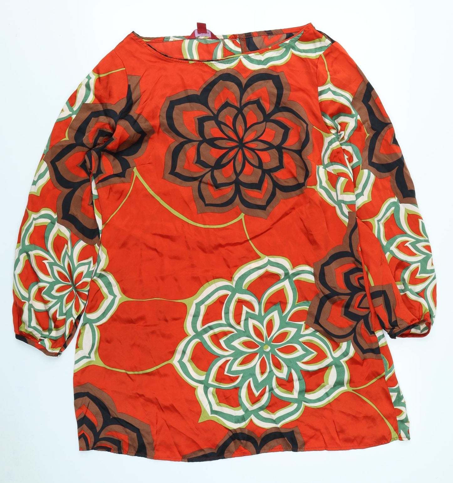 Monsoon Womens Red Floral  Basic Blouse Size 16