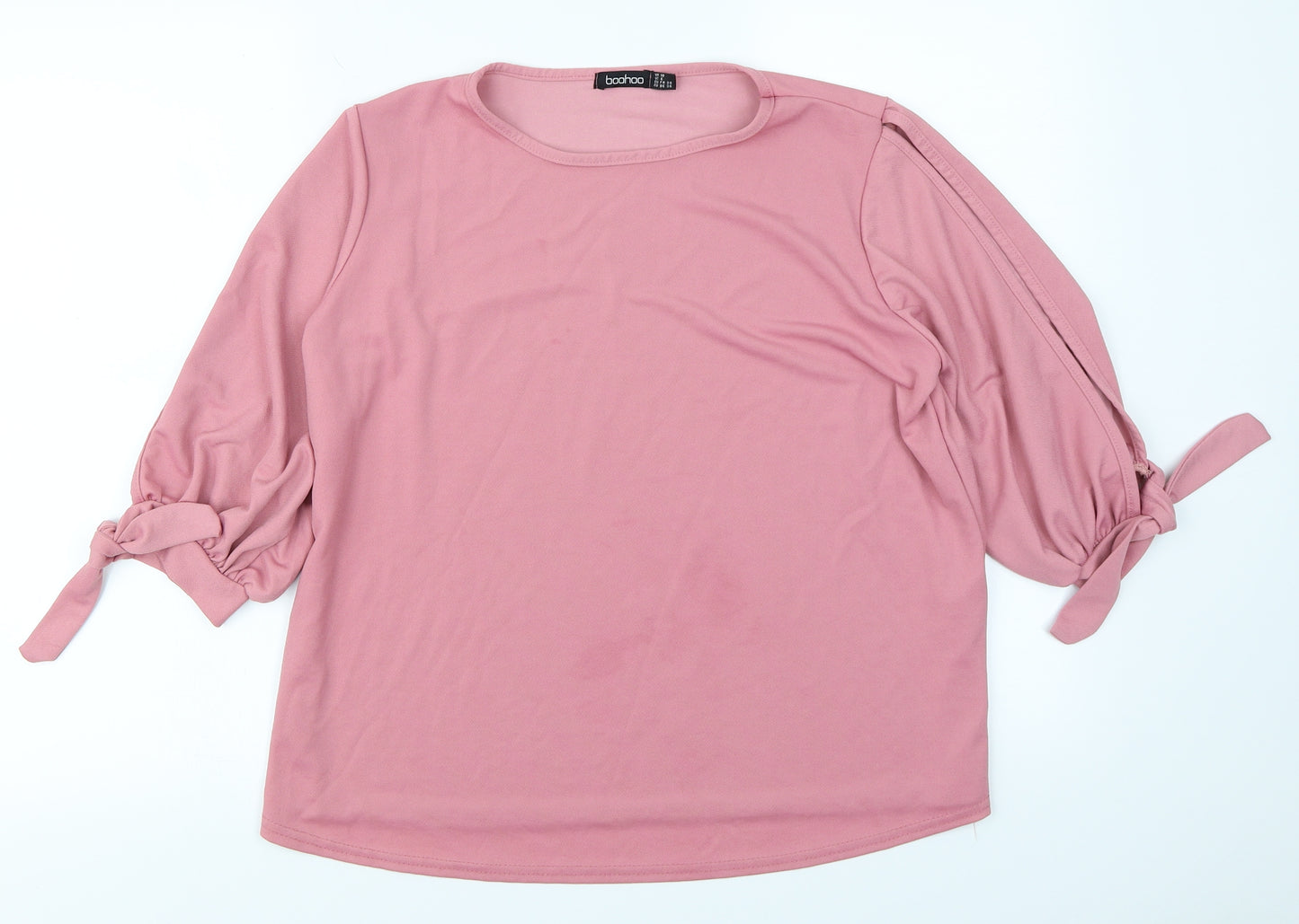 Boohoo Womens Pink   Basic T-Shirt Size 10  - Cold Shoulder
