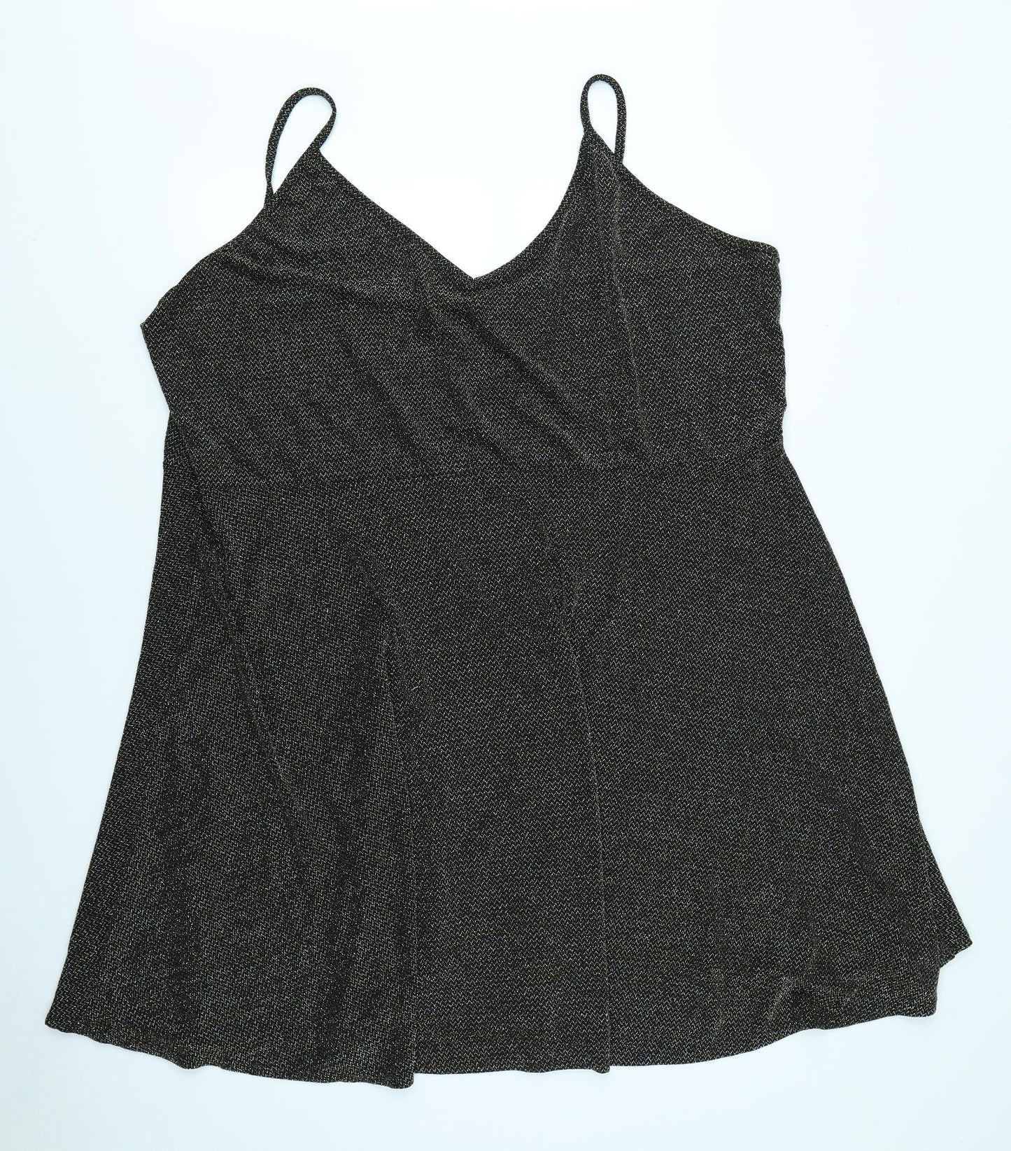 Yours Womens Black Herringbone  Camisole Blouse Size 30
