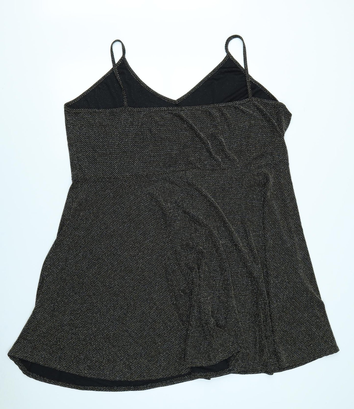 Yours Womens Black Herringbone  Camisole Blouse Size 30