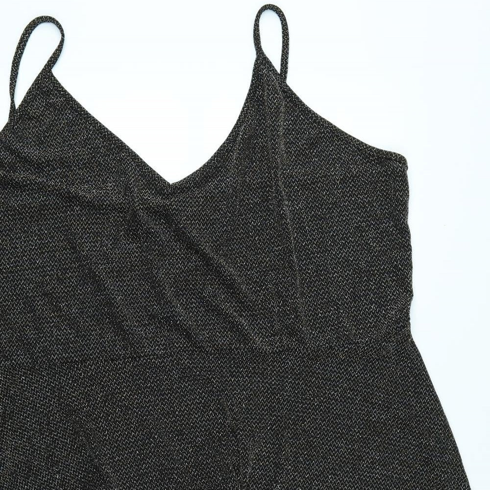 Yours Womens Black Herringbone  Camisole Blouse Size 30
