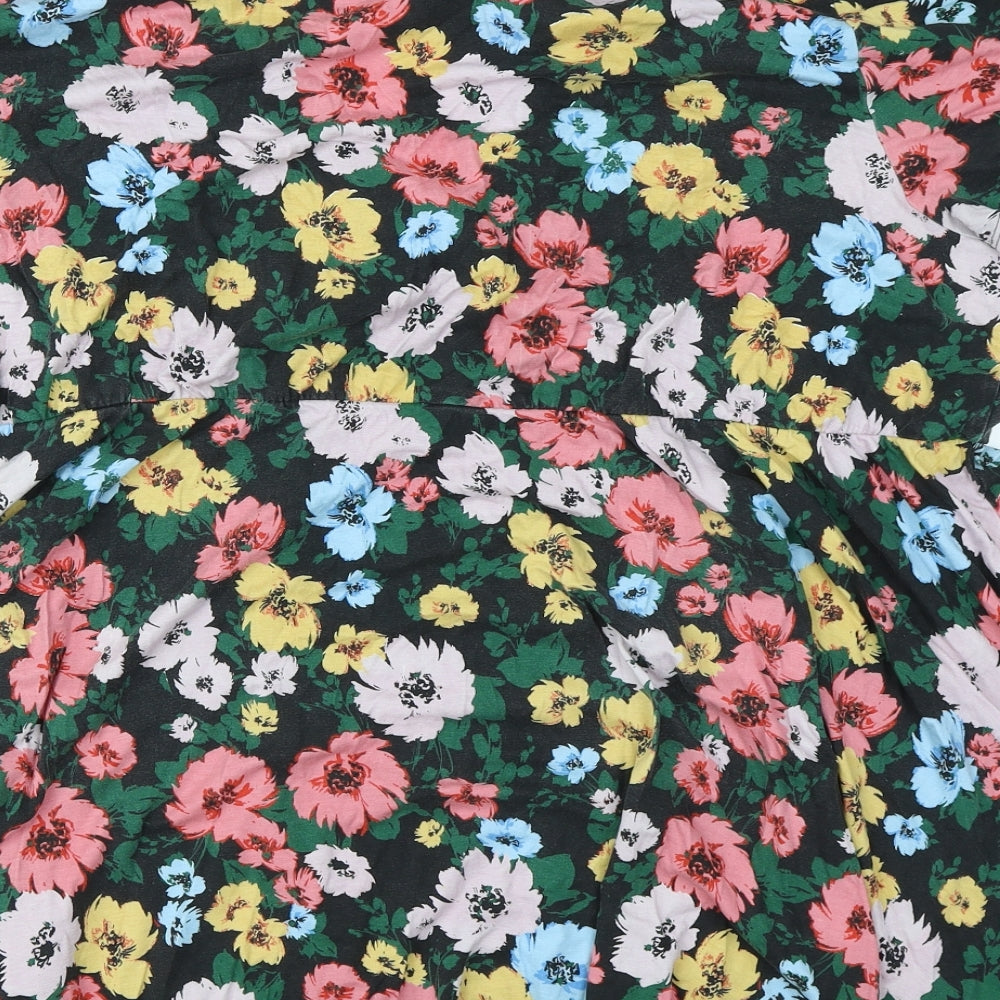 Simply Be Womens Black Floral  Wrap T-Shirt Size 28