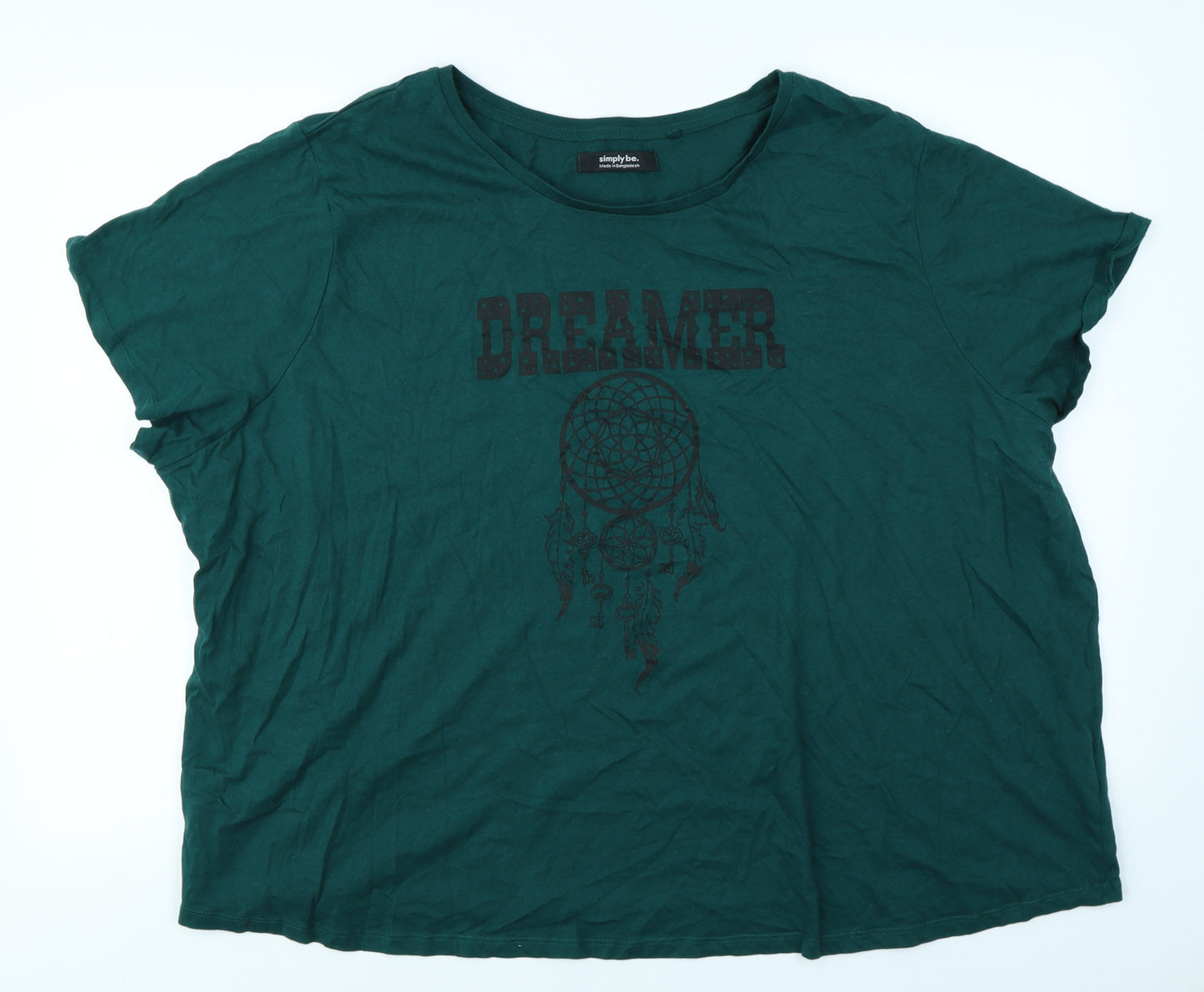 Simply Be Womens Green   Basic T-Shirt Size 32