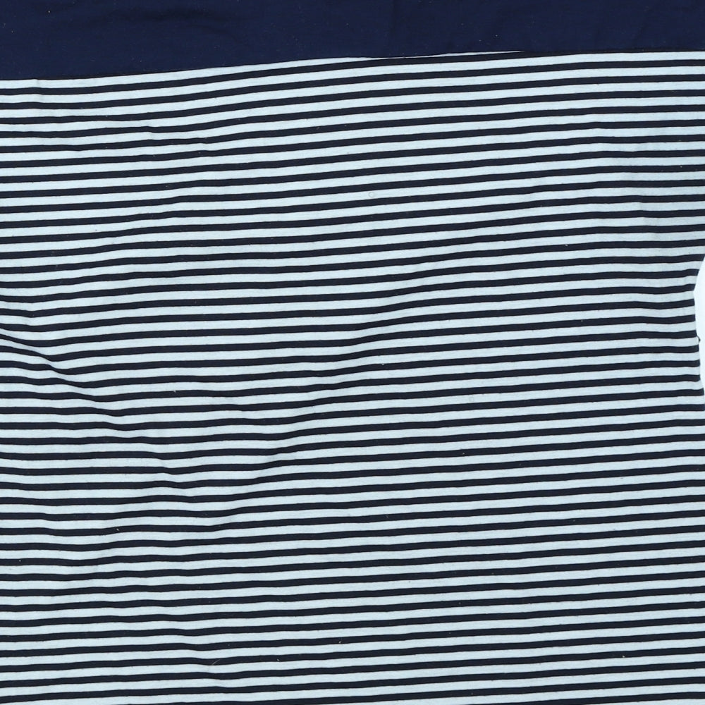 Preworn Womens Blue Striped  Basic T-Shirt Size M