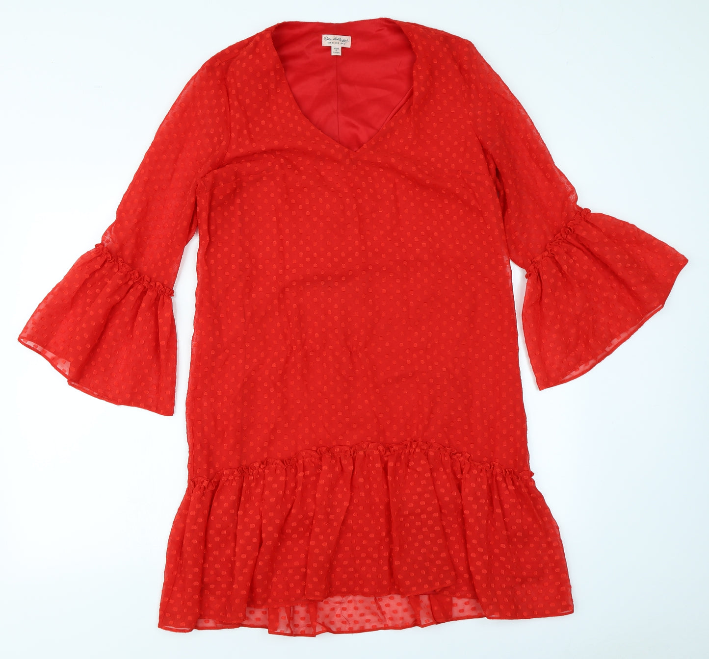 Miss Selfridge Womens Red Polka Dot  A-Line  Size 12