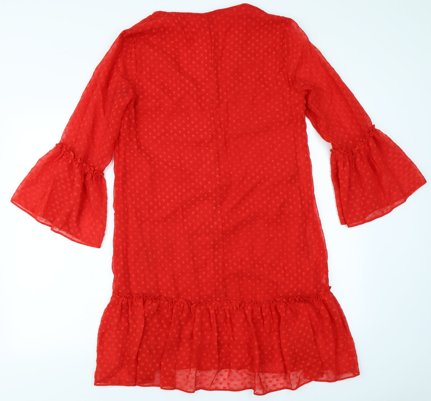 Miss Selfridge Womens Red Polka Dot  A-Line  Size 12