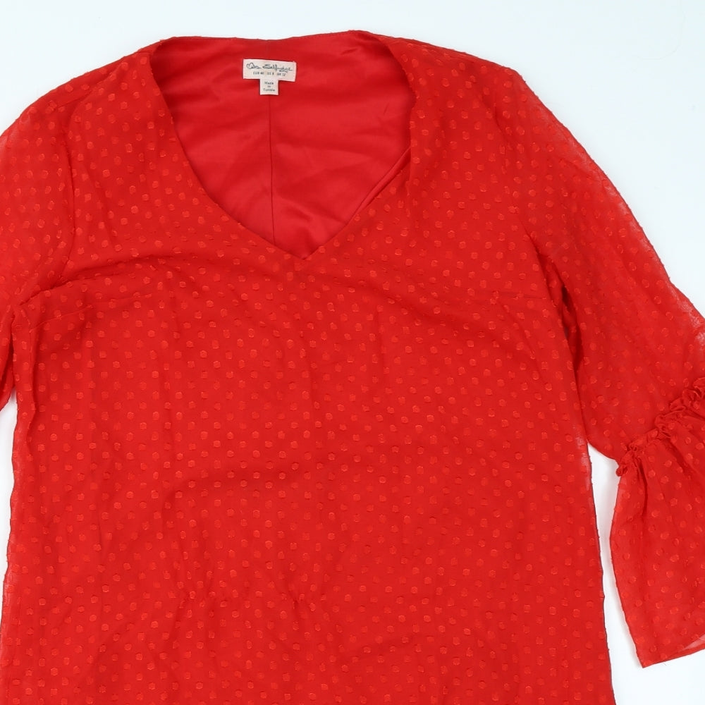 Miss Selfridge Womens Red Polka Dot  A-Line  Size 12