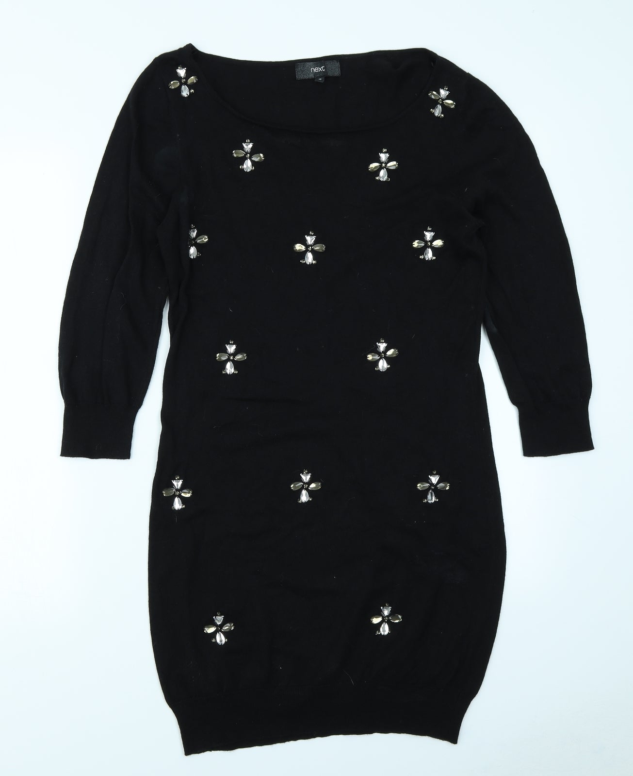 NEXT Womens Black  Knit Jumper Dress  Size 12