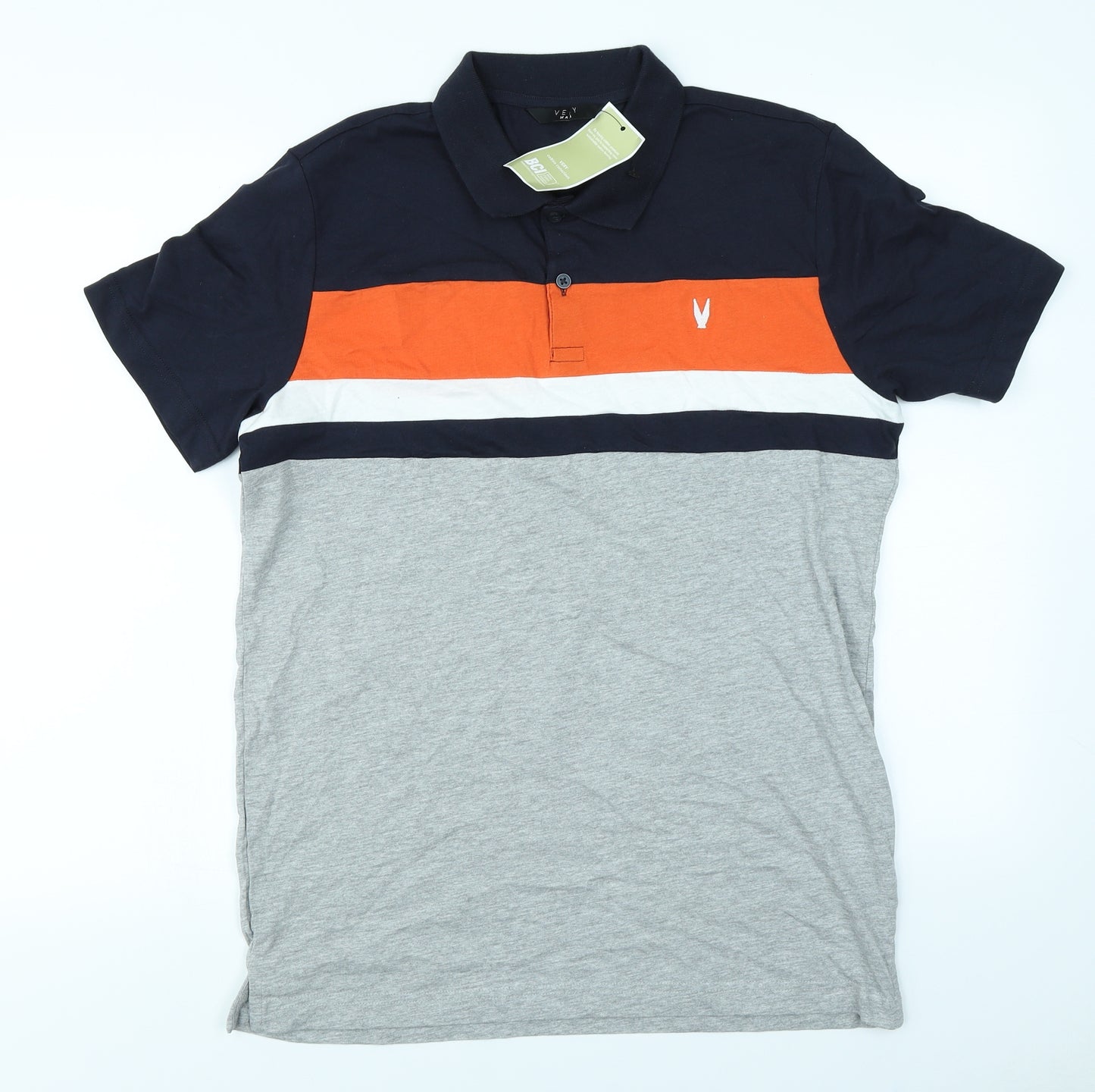 Very Mens Grey Colourblock   Polo Size M