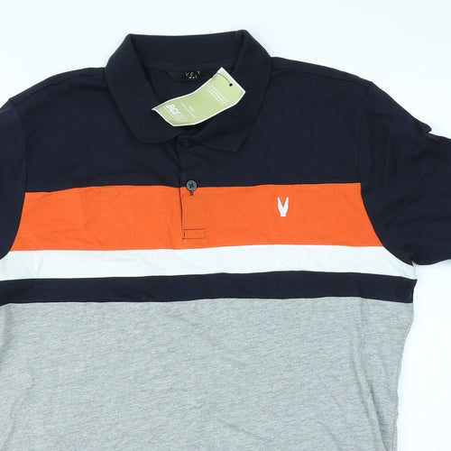 Very Mens Grey Colourblock   Polo Size M