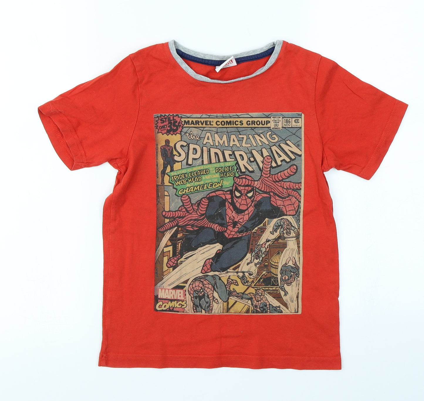 TU Boys Red   Basic T-Shirt Size 7 Years  - Spiderman Marvel
