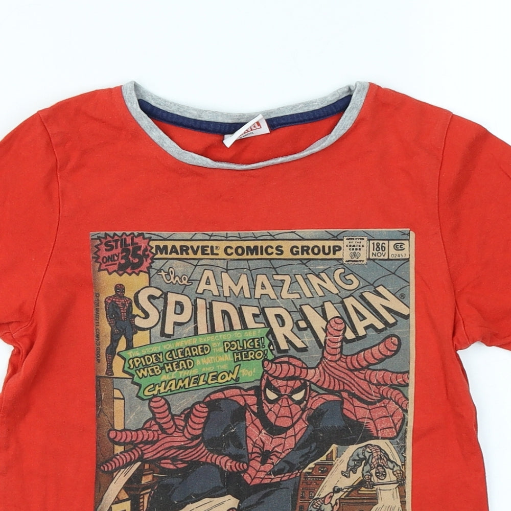 TU Boys Red   Basic T-Shirt Size 7 Years  - Spiderman Marvel