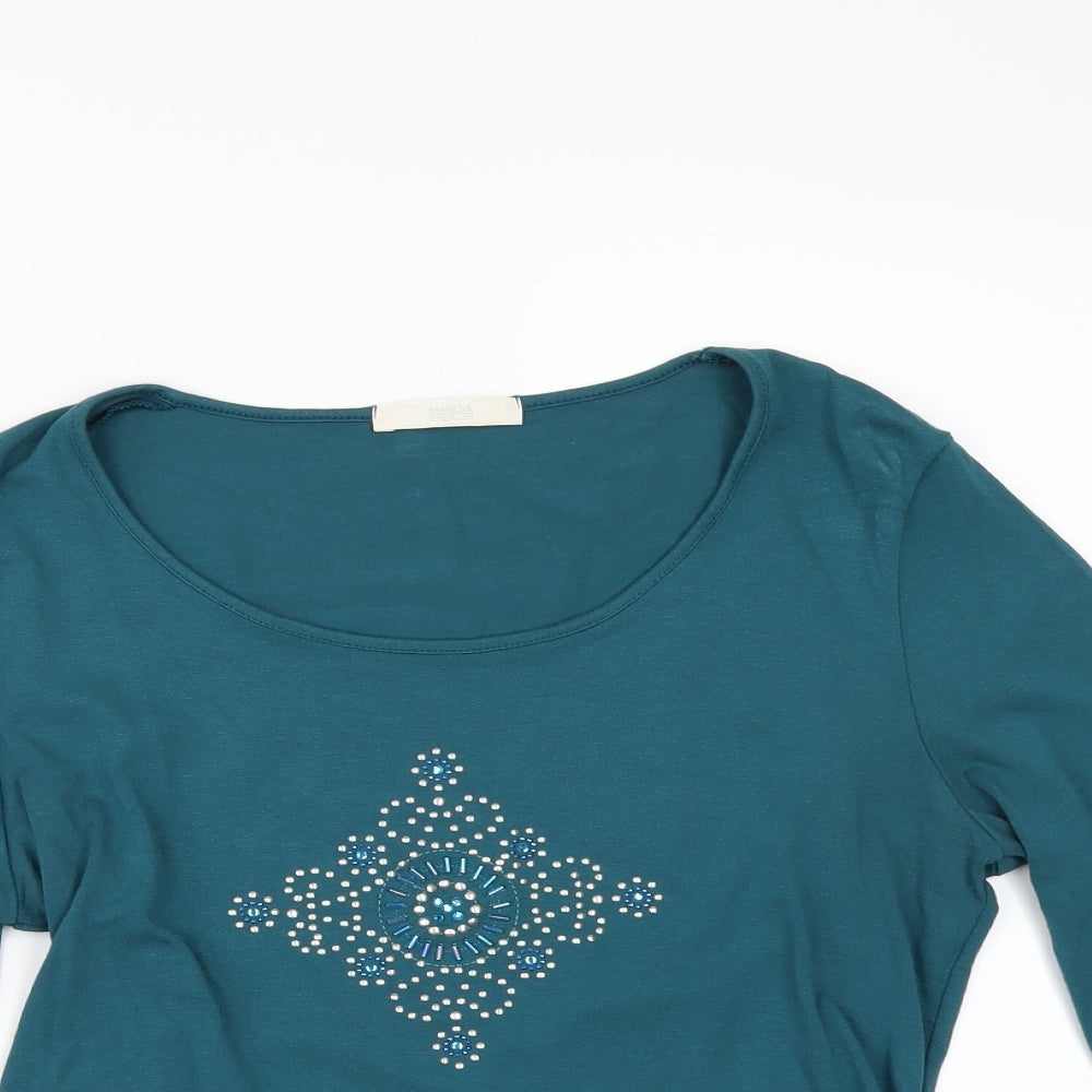 Marks and Spencer Womens Green   Basic T-Shirt Size 10