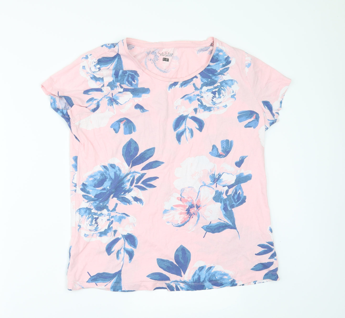 F&F Womens Pink Floral  Top Pyjama Set Size 14  - Pyjama Set