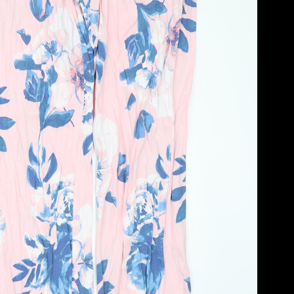 F&F Womens Pink Floral  Top Pyjama Set Size 14  - Pyjama Set