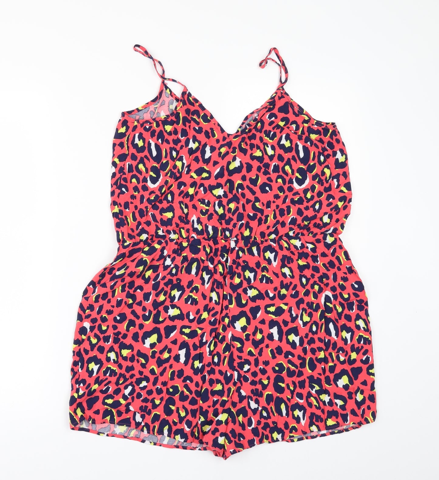 Papaya Womens Orange Animal Print  Playsuit One-Piece Size 14