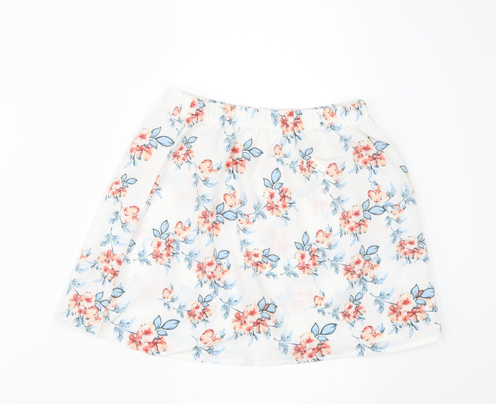 SheIn Girls White Floral  Mini Skirt Size 8 Years