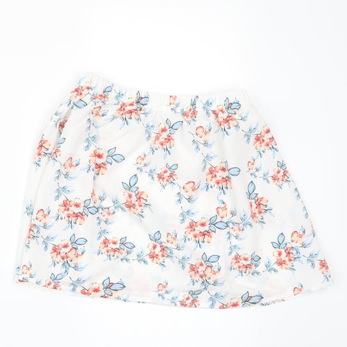SheIn Girls White Floral  Mini Skirt Size 8 Years