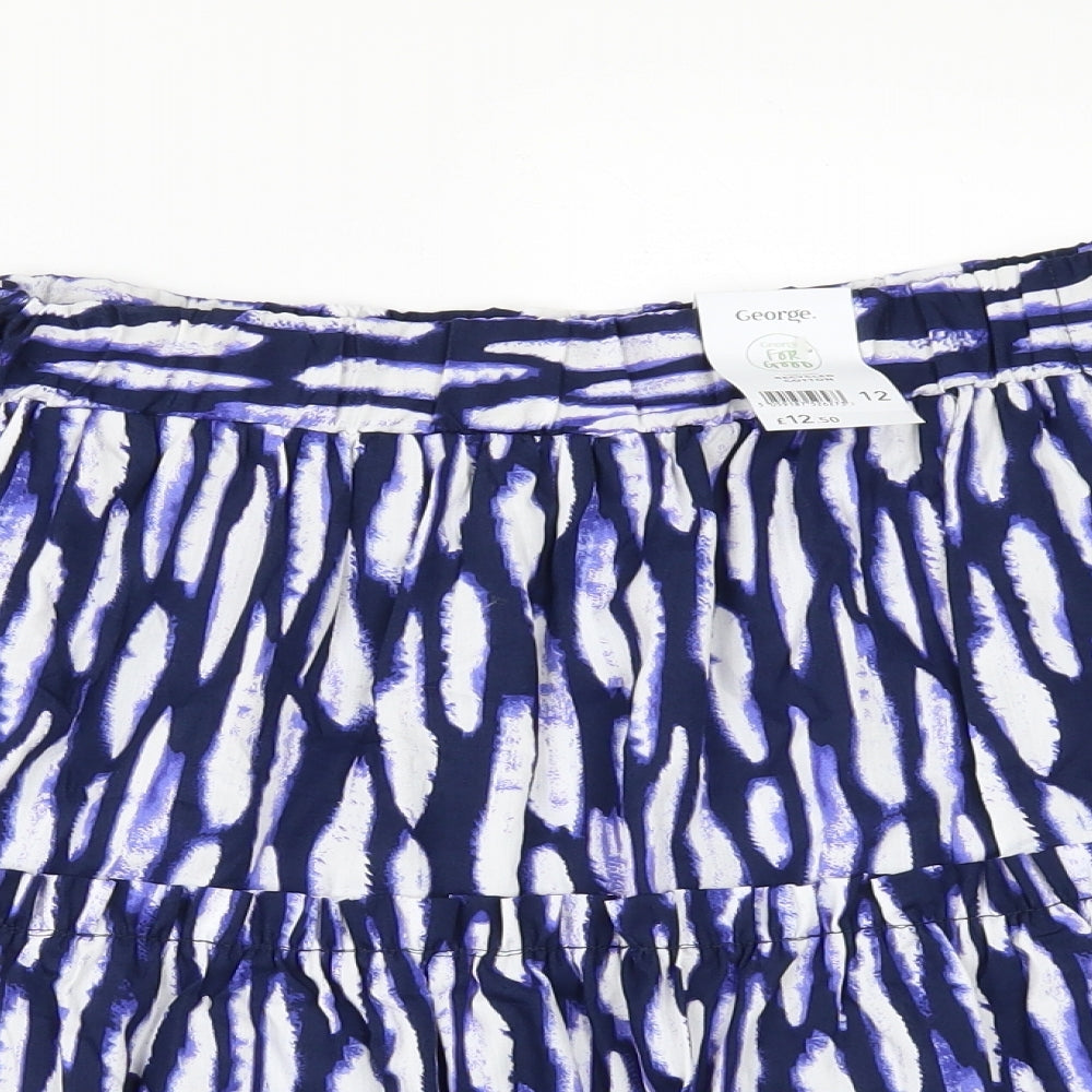 George Womens Purple Geometric  Skater Skirt Size 12