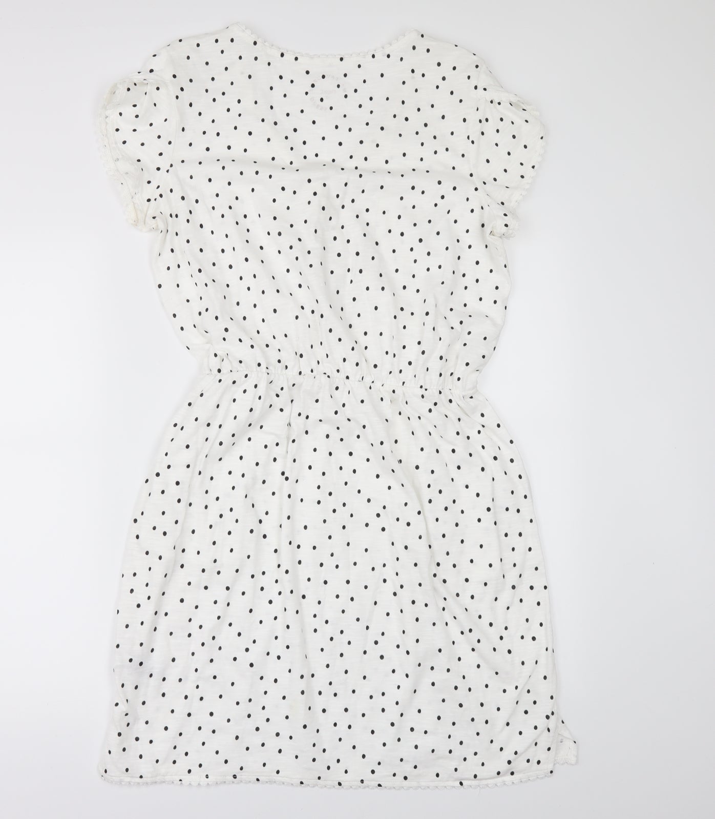 NEXT Womens White Polka Dot  T-Shirt Dress  Size 12