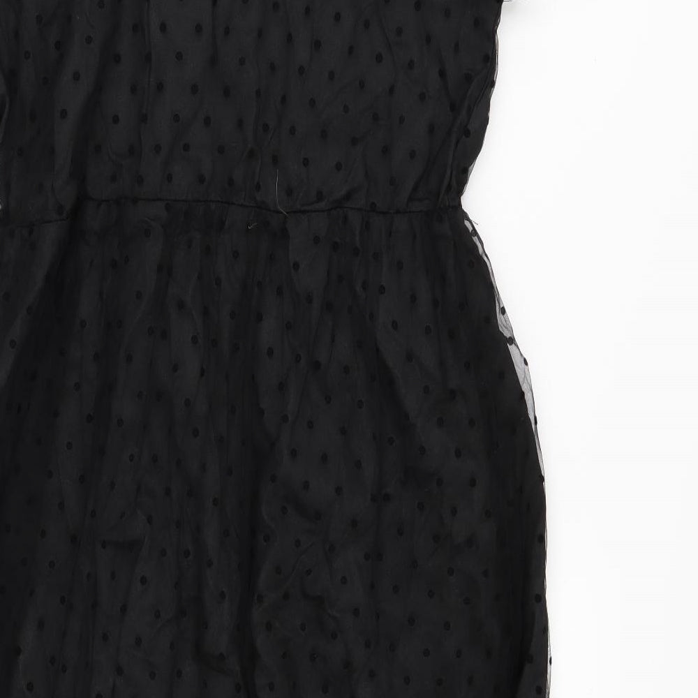 SheIn Womens Black   Fit & Flare  Size L  - chiffon over drss