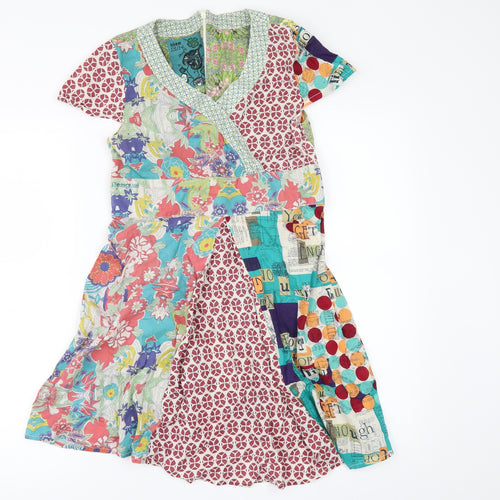 Preworn Girls Multicoloured Geometric  A-Line  Size 13-14 Years