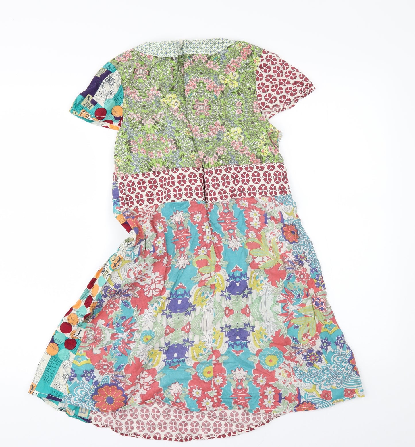 Preworn Girls Multicoloured Geometric  A-Line  Size 13-14 Years