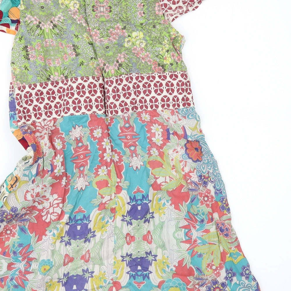 Preworn Girls Multicoloured Geometric  A-Line  Size 13-14 Years