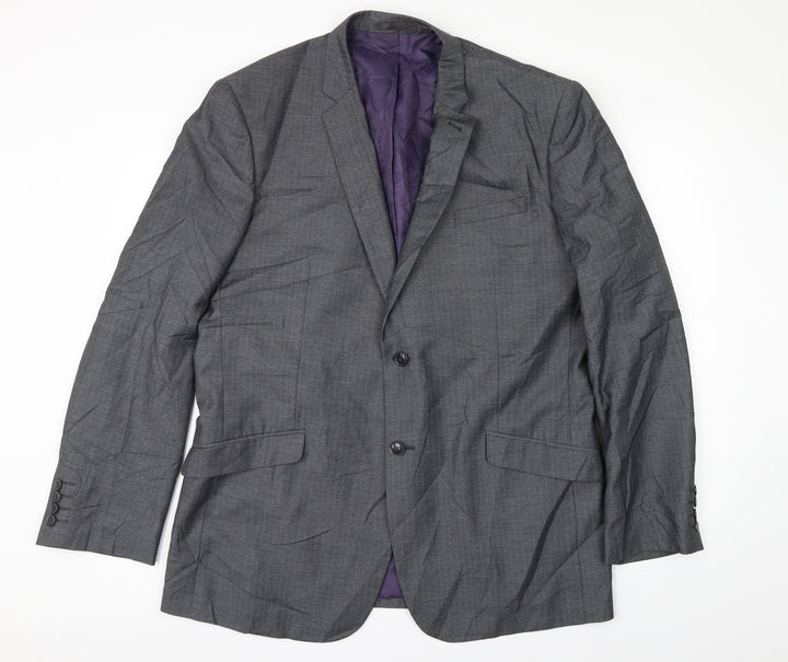 Butler & Webb Mens Grey Striped  Jacket Suit Jacket Size 42