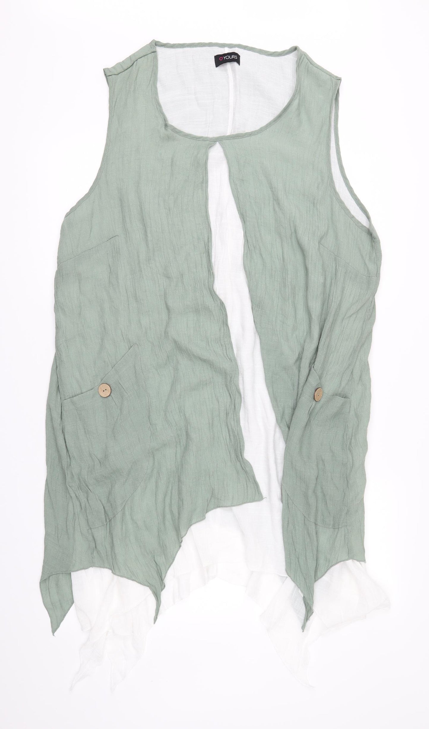 Yours Womens Green   Tunic Blouse Size 24  - SHAPED HEM